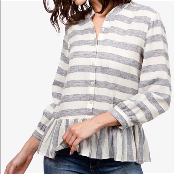 Lucky Brand🔥SALE🔥 pink long sleeve peplum top. Large NWT - Picture 3 of 5